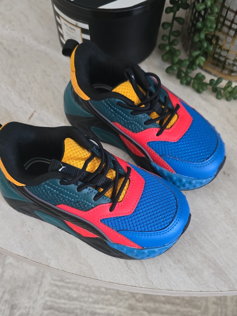 Puma Kids Multicolor Athletic Sneakers - Blue/Pink/Yellow/Green/Black